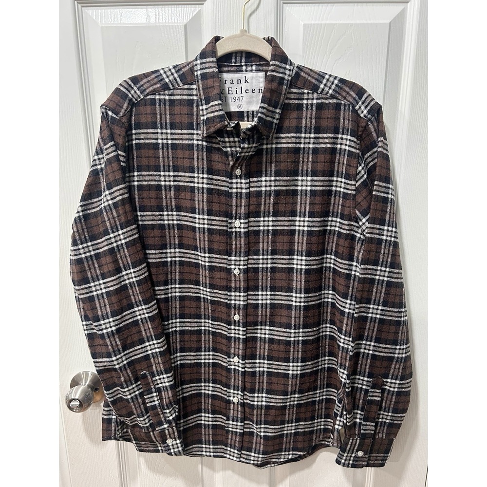 Frank & Eileen Finbar Brown Plaid Button Down Long Sleeve Shirt Size Medium
